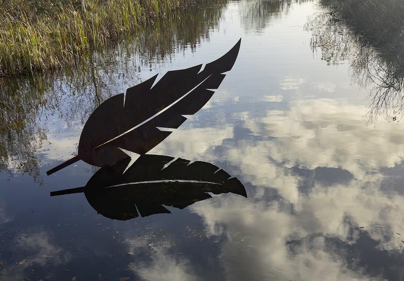 Light as a Feather by Irish sculptor Kevin O'Dwyer at Lough Boora Discovery Park