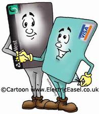 cartoon credit and debit cards