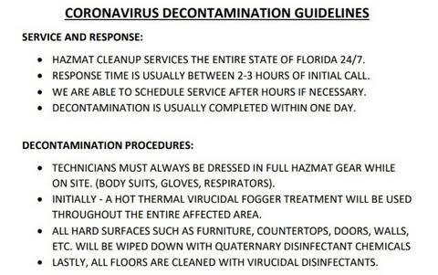 coronavirus decontamination guidelines covid19 decontamination guidelines