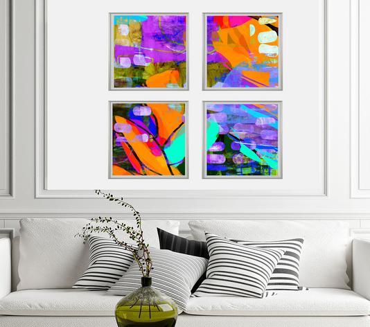 Multi-color, tropical abstract art, #abstract art
