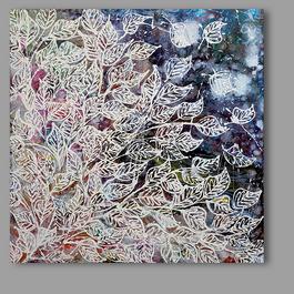 tree paintings, leaves, tree pattern, nature painting large painting
