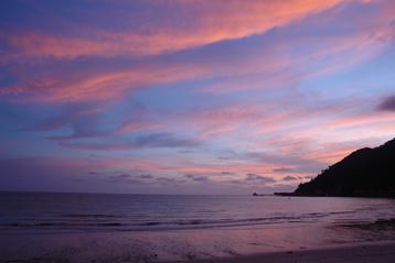 Sunset over an ocean