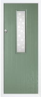 1 square composite door in chartwell green