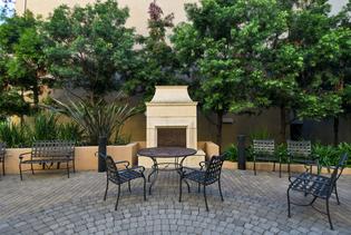 Common outdoor area with tables