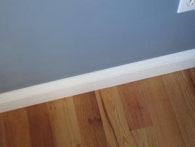 Baseboard painted straight lines.