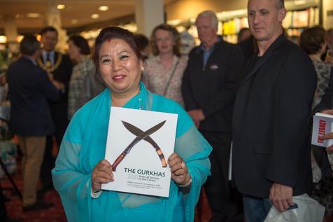 Gurkha lady in Waterstones Salisbury