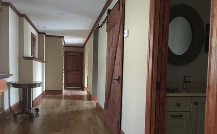 Upstairs hallway in the lake home pictured