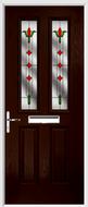 2 panel 2 square composite door fleur de lys glass