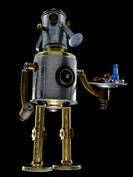 retro robot sculpture art astronaut