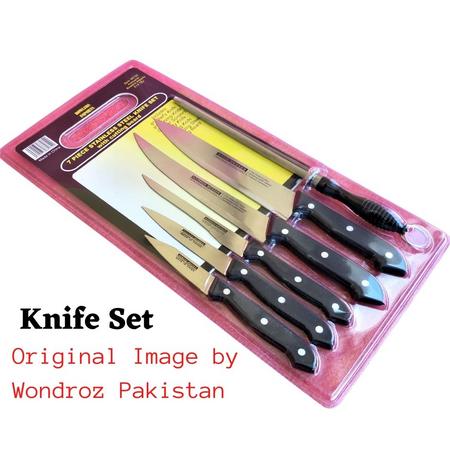 7 Pieces Stainless Steel Knife Set with cutting Board in Pakistan