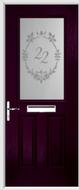 2 Panel 1 Square Composite Door sandblast glass