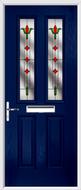 2 panel 2 square composite door fleur de lys glass