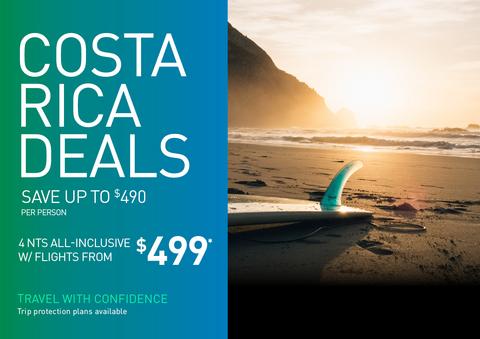 All Inclusive Costa Rica Vacation Packages from $499 travel zoo promo