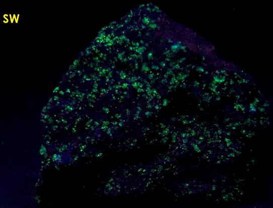 fluorescing WILLEMITE - ZCA #4 Mine (St. Joe Mine), Balmat, Balmat-Edwards Zinc District, St. Lawrence County, New York, USA - ex S.M.Cantiello