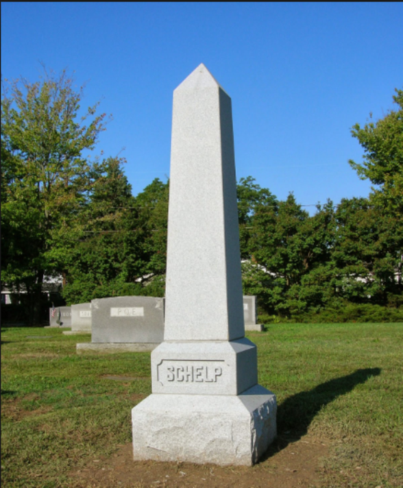 Grey granite custom obelisk memorial