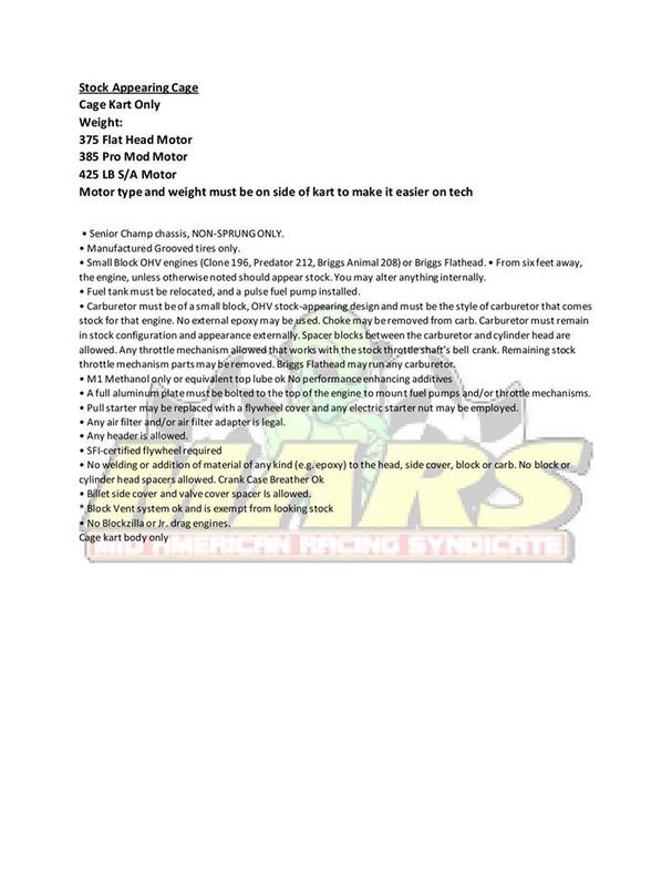 2020 MARS Karting Rules