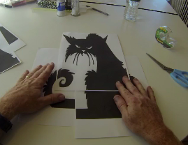How to make Halloween Cat Silhouette decorations. Easy step by step instructions. www.DIYeasycrafts.com
