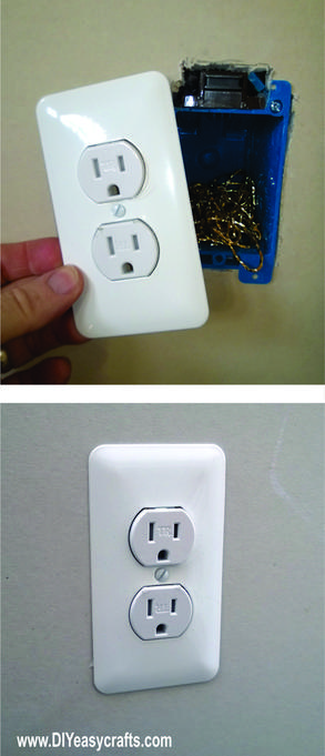 DIY easy Electric Outlet Hidden Compartment Wall Safe. Hide valuables in plain sight. www.DIYeasycrafts.com