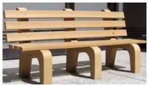 brown recycled plastic bench