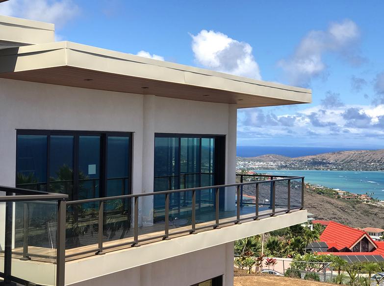 glass railing Hawaii, glass railing Honolulu, glass railing for deck Hawaii, Aluminum Glass Railing, Glass Rail System