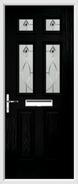 2 Panel 4 Square Composite Door fusion art glass