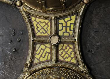 Enamelled plate on Saint Manchan's Shrine. Photography be Kevin O'Dwyer