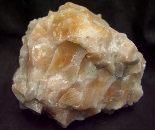 fluorescent SALMON CALCITE, Passaic Pit (Passaic Mine; Marshall Mine), Sterling Hill, Ogdensburg, Franklin Mining District, Sussex County, New Jersey, USA