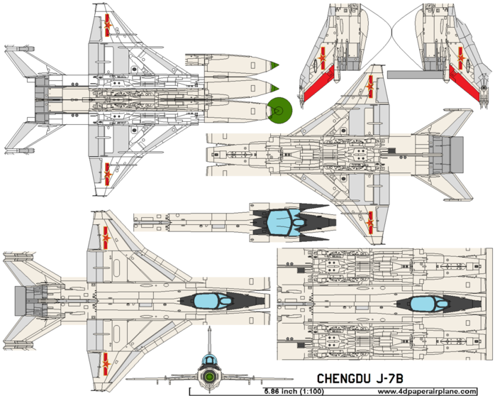 4d Paper Airplane Model Template Jet