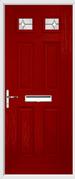 4 Panel 2 Square Composite Door regal opal glass