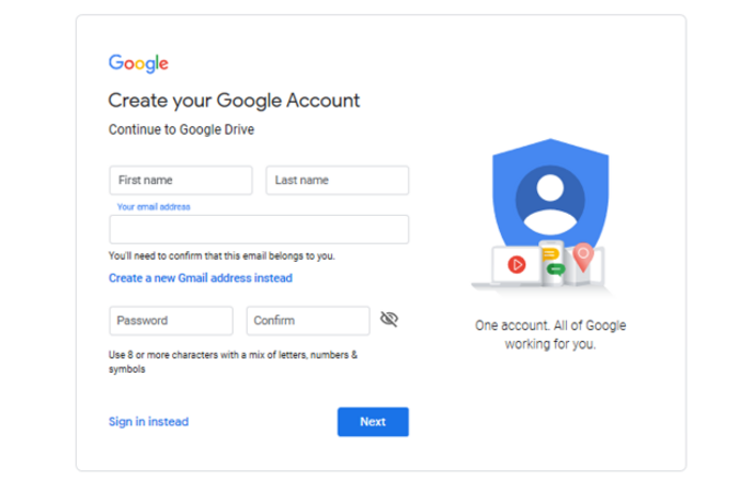 Google Drive Account Setup