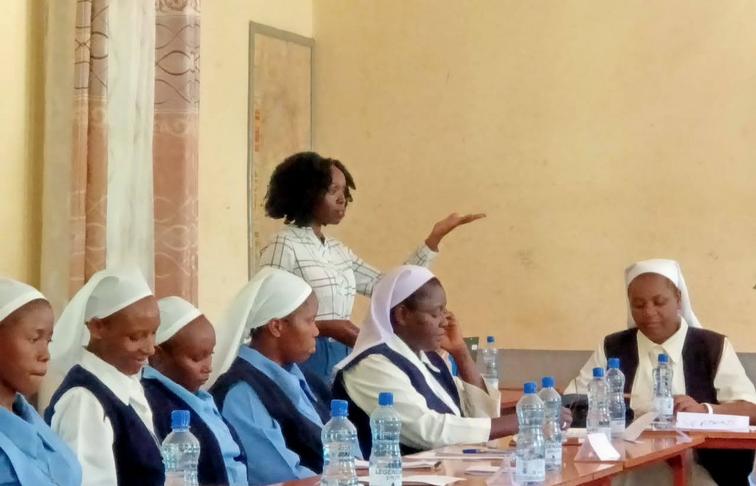 Sisters and novices attending the training