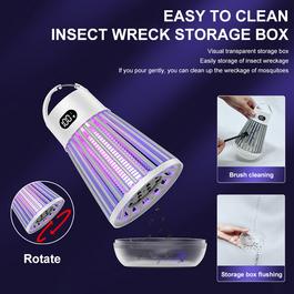 Mosquito Killer Lamp Digital Display Electric Shock Mosquito Trap Light Radiationless Insect Repellent Trap For Bedroom Outdoor Summer Gadgets
