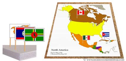 printable Montessori pin map and flags