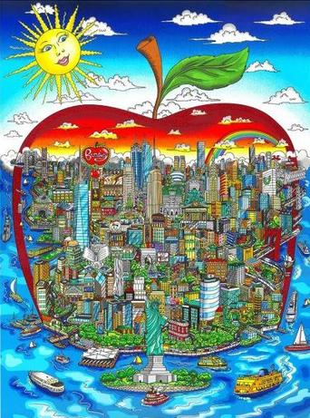Charles Fazzino Sun Shines Bright Over the Big Apple