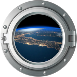 Spaceship/Underwater Porthole Window Wall Stickers
