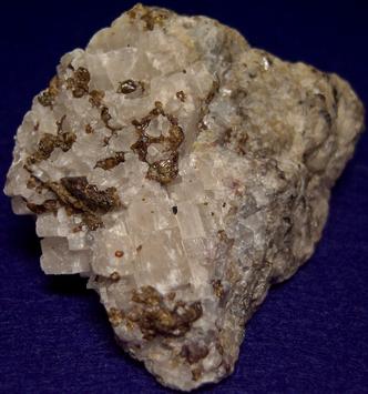 fluorescent BARYTE, CALCITE, ANDRADITE - Franklin Mine, Franklin, Franklin Mining District, Sussex County, New Jersey, USA - ex Borden, ex Morris Museum