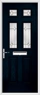 2 Panel 4 Square Composite Door regal opal glass