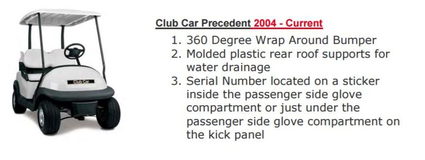 club car serial number identification