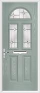 2 Panel 2 Square 1 Arch Composite Door regal opal glass