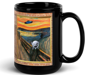 ​​I Scream, You Scream. Black Glossy ​Coffee/Tea Mug by Spiz