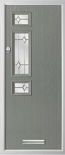 3 square strip composite door in agate grey