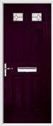 4 Panel 2 Square Composite Door regal opal glass