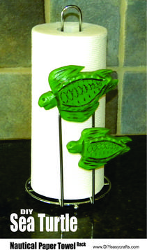 DIY Sea Turtle Paper Towel and Toilet Paper Rack. www.DIYeasycrafts.com