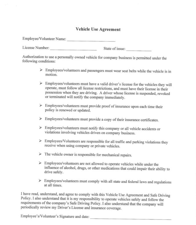 Safe Driving Policy Template