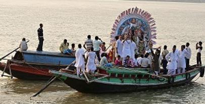 Gramer Banglar Durga Puja Parikrama Rural Village Festive Celebration