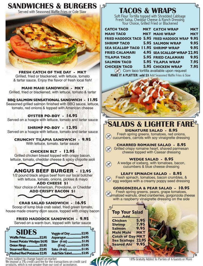 Fresh Catch Seafood Grill Menu