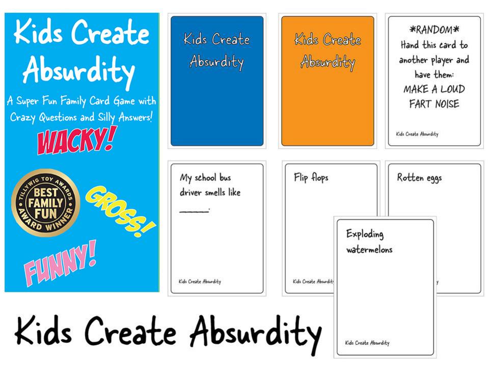  Kids Create Absurdity: Laugh Until You Cry- Funny Card Game for  Kids Family Game Night- A Fill in The Blank Card Game Stocking Stuffer for  Kids : Toys & Games