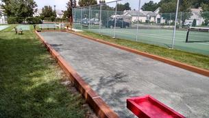 Stone dust bocce court