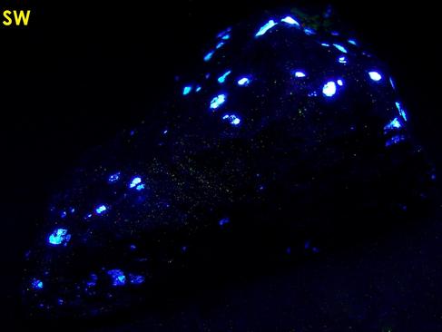 fluorescent SCHEELITE, QUARTZ, CLINOZOISITE - Trumbull (Old Mine Park), Fairfield County, Connecticut, USA
