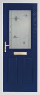 2 panel 1 square rebate composite door in blue